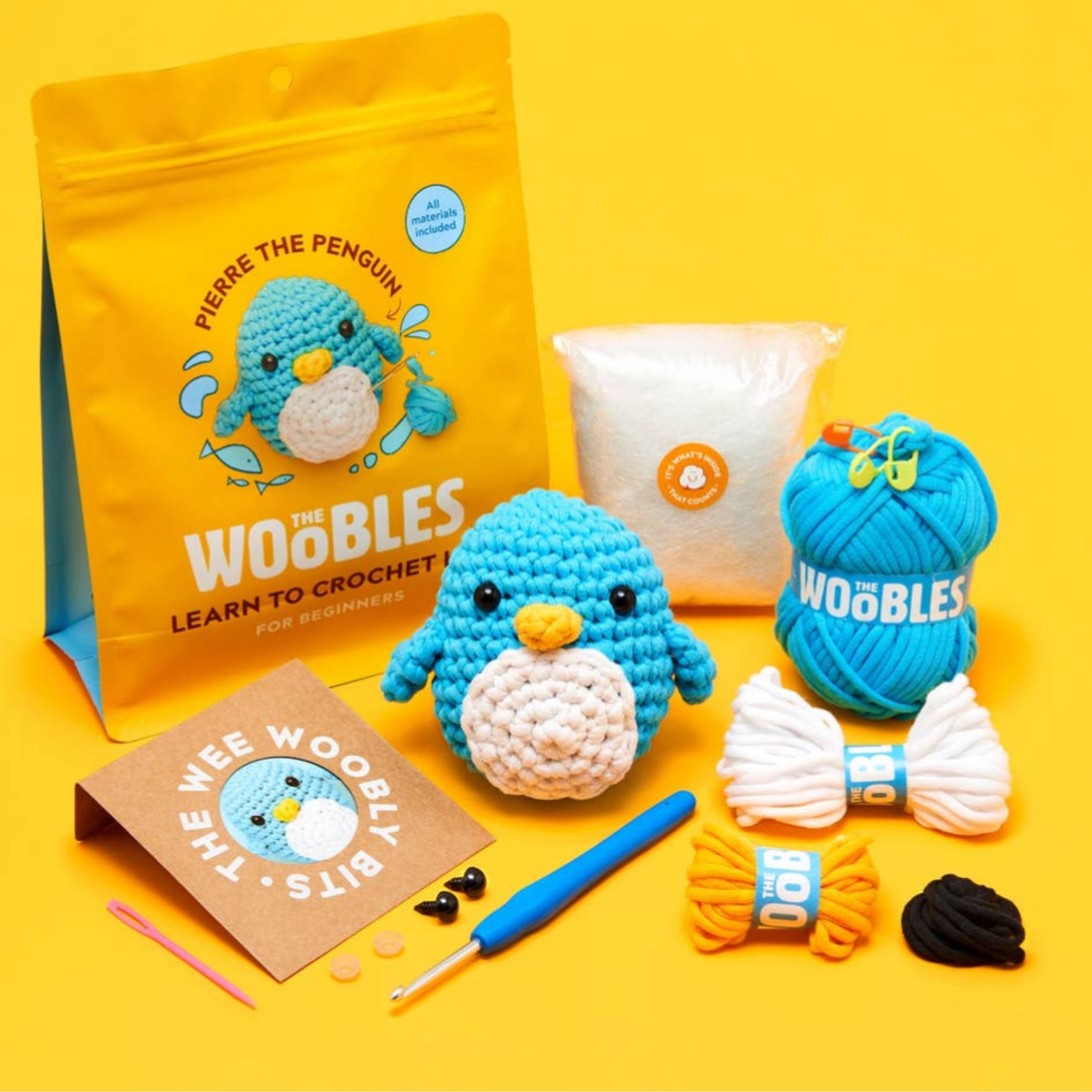 The Woobles - Pierre The Penguin Beginner Crochet Kit