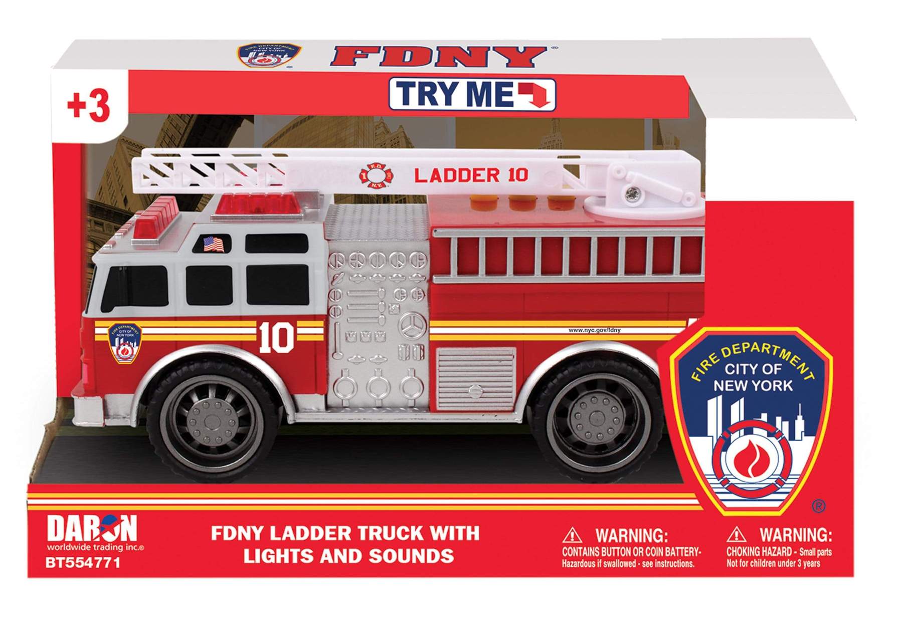 FDNY Ladder Truck with Lights and Sound | The March Hare